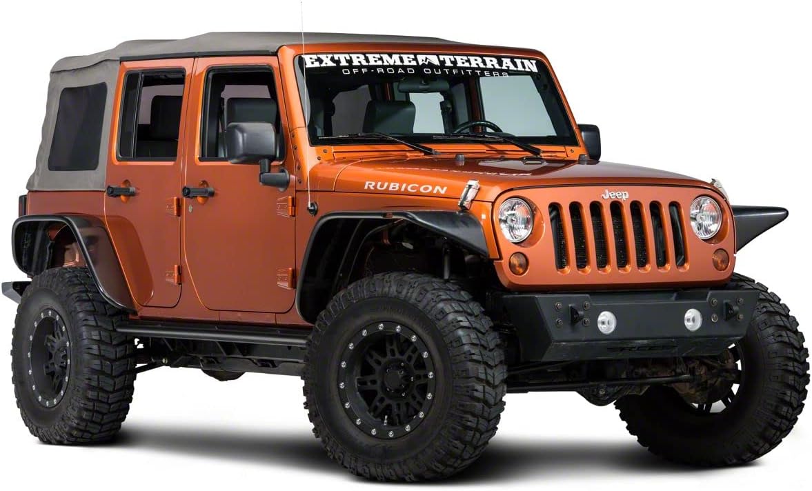 Textured Black Rubi Rails Compatible with 07-18 Jeep Wrangler JK 4-Door Y163