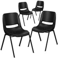 16x22 Plastic Stack Chair in Black (Set of 4) V3506