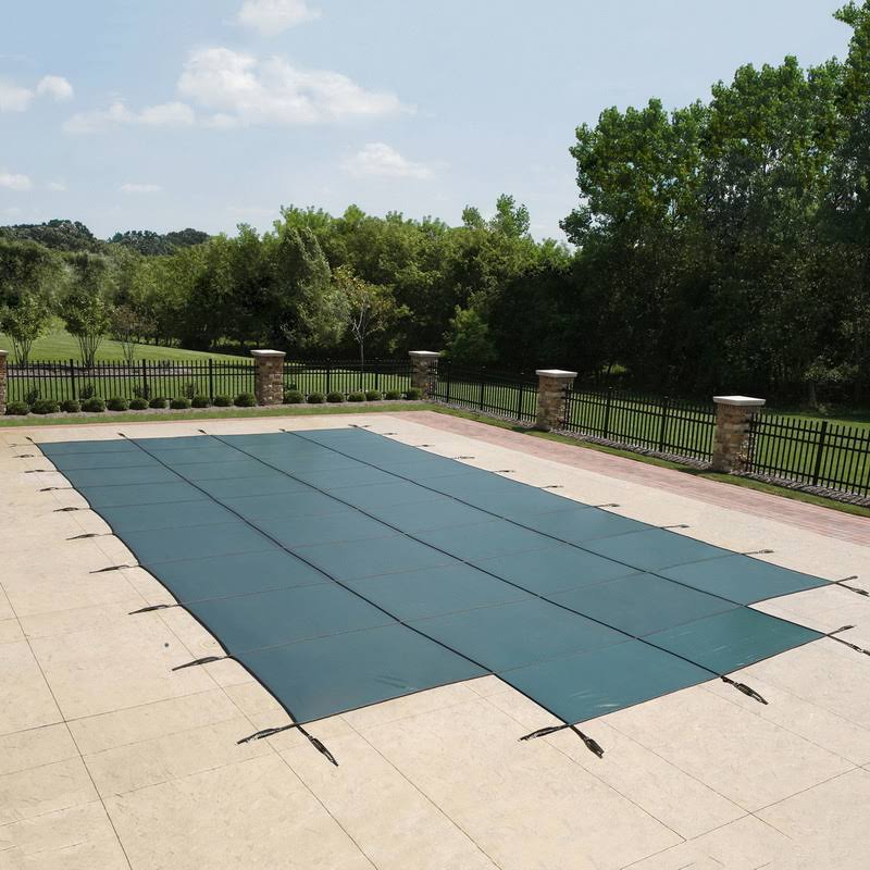 Green 18-Year Mesh Safety Cover for 12-ft x 24-ft Rect Pool D365839
