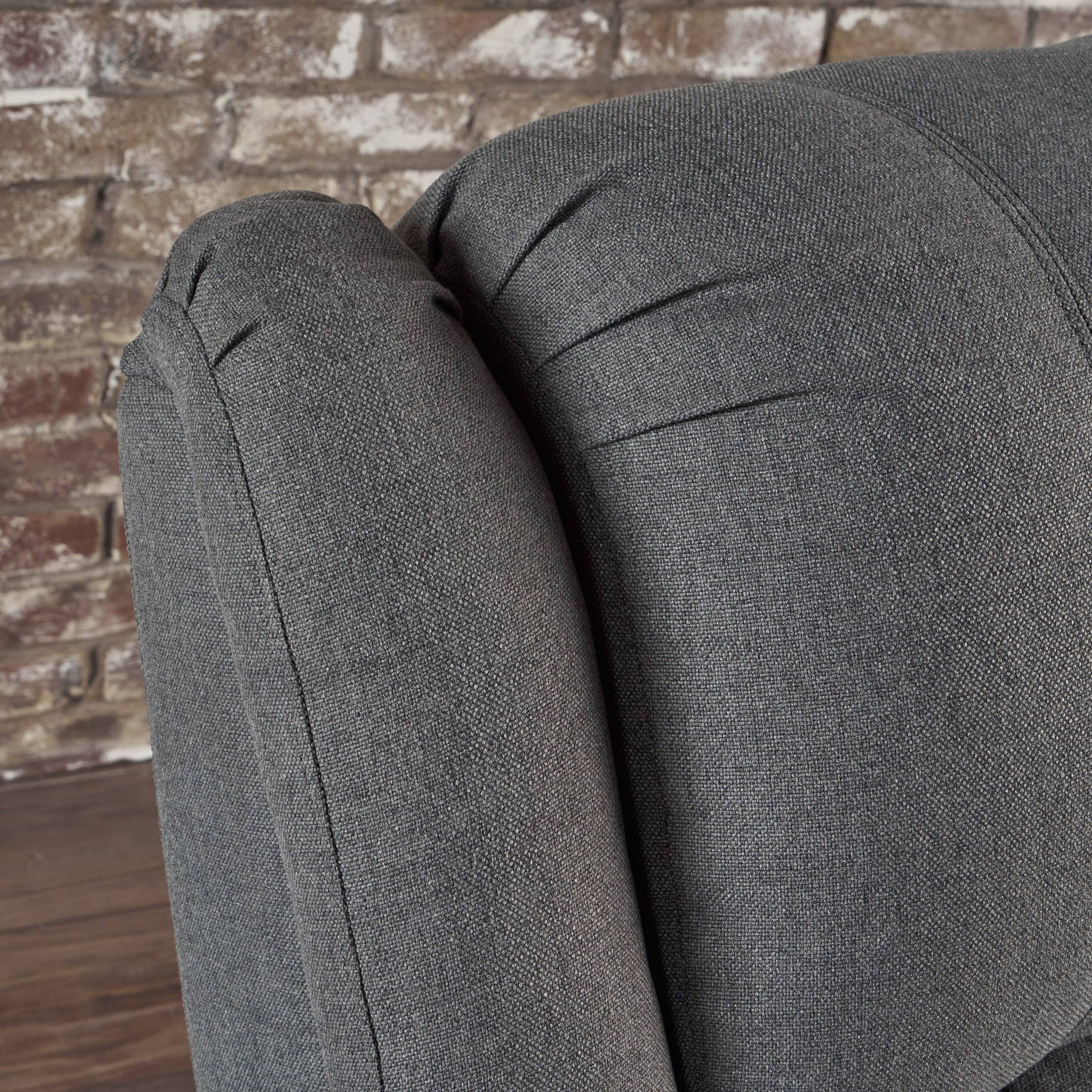 Charcoal Tufted Fabric Swivel Gliding Recliner Chair W6609