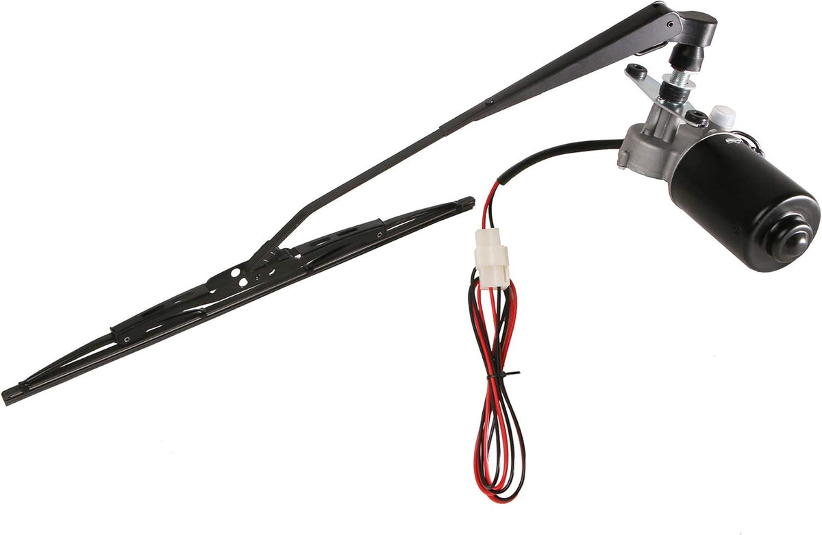 12V Universal Electric Windshield Wiper Motor Kit with 15.7" Blade Pack of 2 T8364