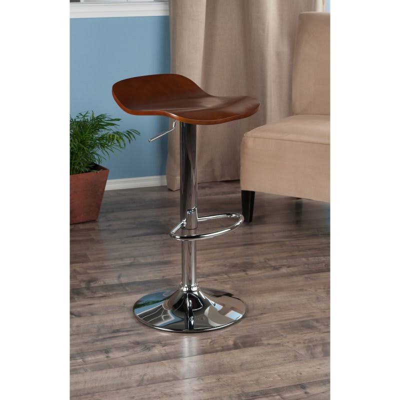 Set of 2 Adjustable Stool with Wood Veneer Top Z351239