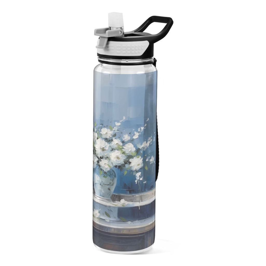 Clear 32oz Tritan Water Bottle with Straw Y2390
