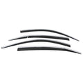 6PCS ABS Black Window Visors with Chrome Trim Y4165
