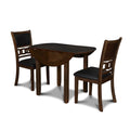 Solid Wood Drop Leaf Dining Table with 2 Chairs in Brown V26817