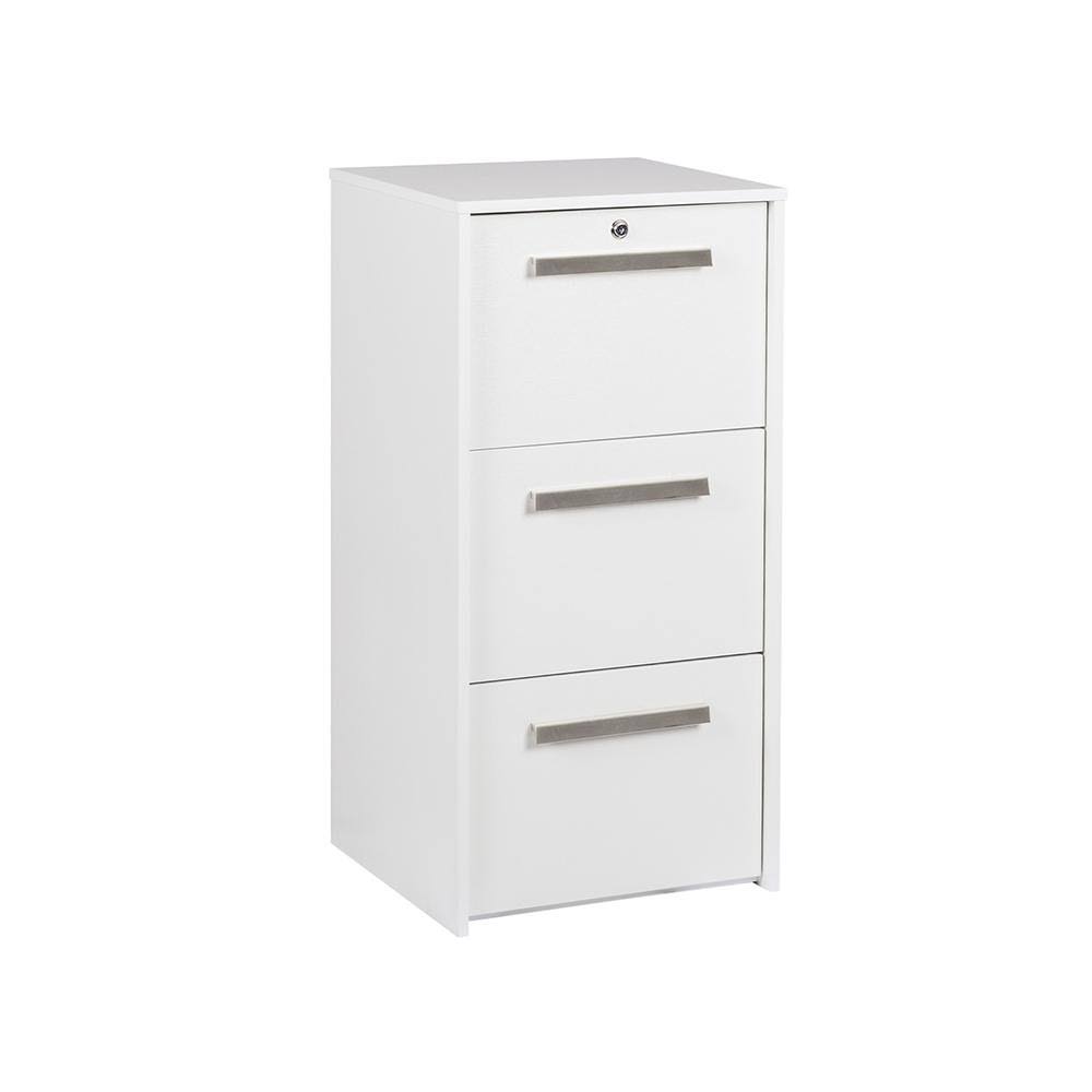Alaska White Wood Grain 3-Drawer Lateral File L659