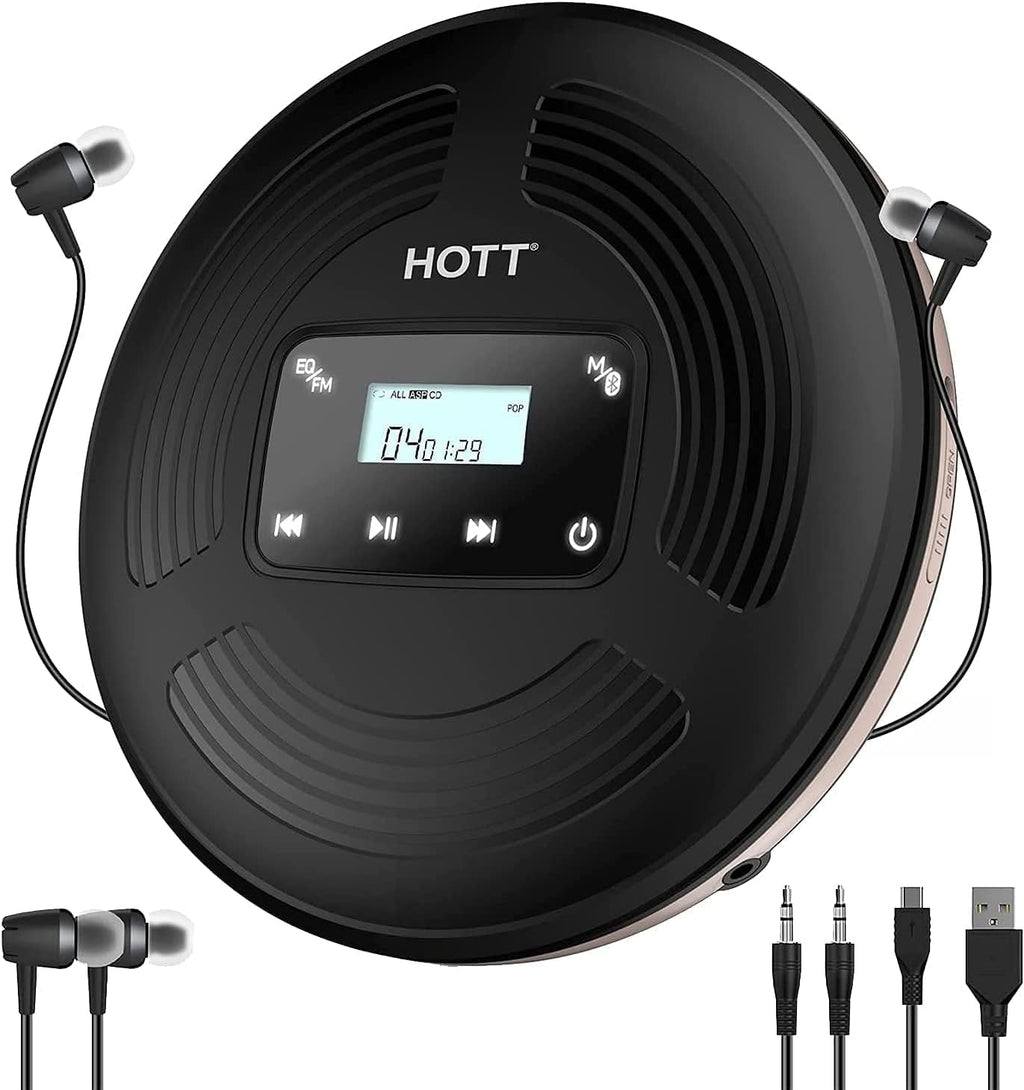 Black Pack of 2 Portable CD Player with LED Display N261443