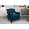 Blue Button Tufted Wingback Chair P4878