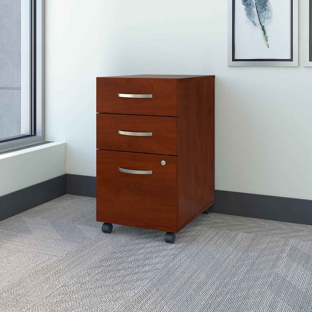 3 Drawer Mobile File Cabinet, Hansen Cherry K716439