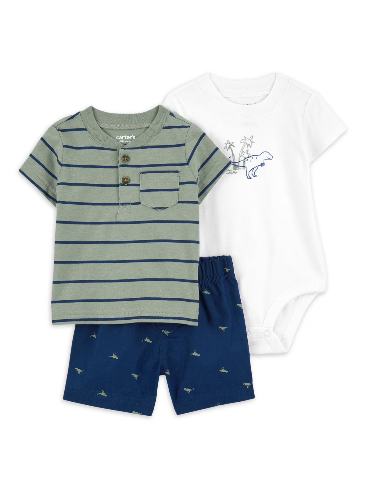 3-Piece Baby Boy Shorts Outfit Set G86503