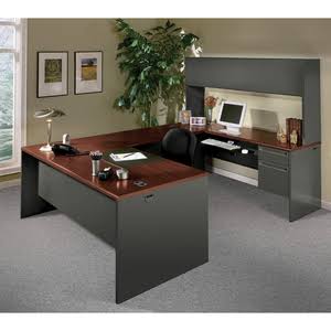 Mahogany Charcoal Left Return Desk Z207