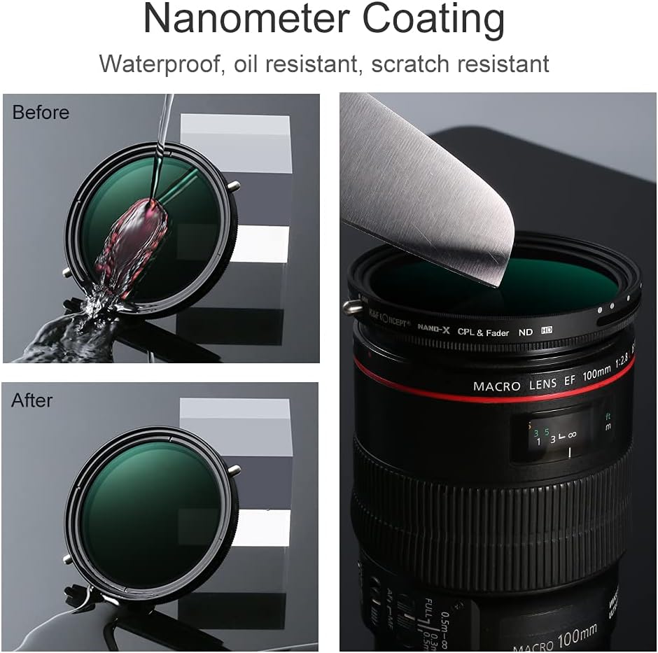 82mm Variable Fader ND2-ND32 ND Filter and CPL Circular Polarizing Filter 2 in 1 U3552