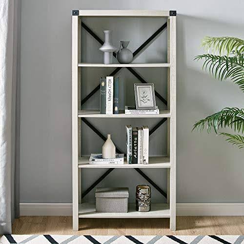 Stone Grey Metal Bookcase S39825