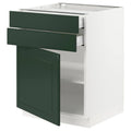 White Bodbyn Dark Green Base Cabinet with Door and 2 Drawers A9971