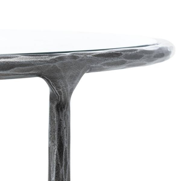 Brass and White Round Metal Coffee Table C3649
