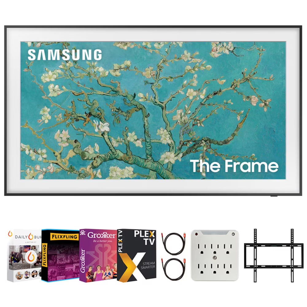 32 inch QLED HDR 4K Smart TV Bundle with TV Wall Mount and 4K HDMI Cable C313