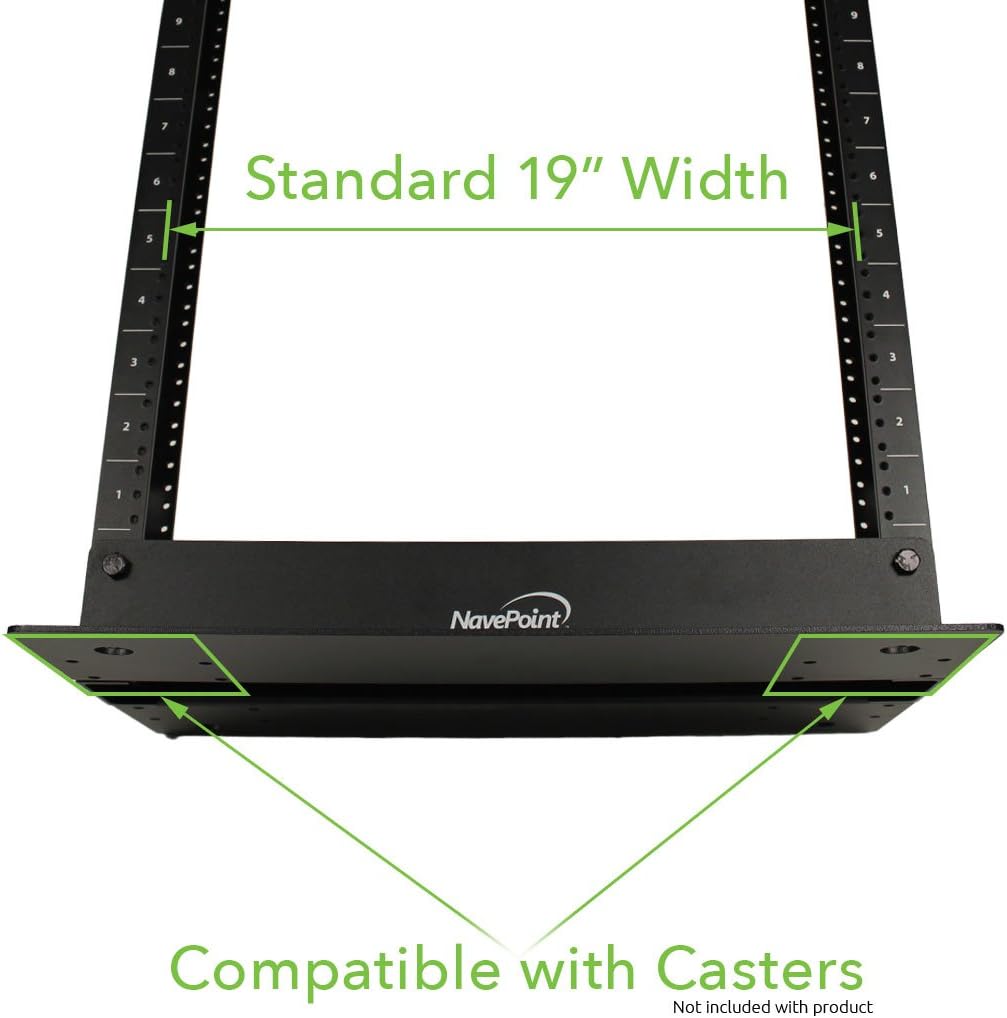13U 2 Post Open Frame Server Networking Rack Threaded Hole Blk M4855
