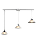 Polished Chrome Etched Clear Glass 3 Light Pendant F196