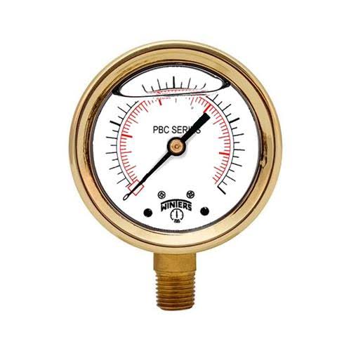 4x22 Brass Case Pressure Gauges F228