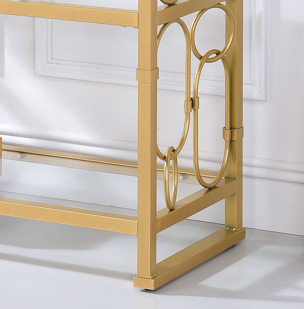 Clear Glass & Gold Bookshelf R376536