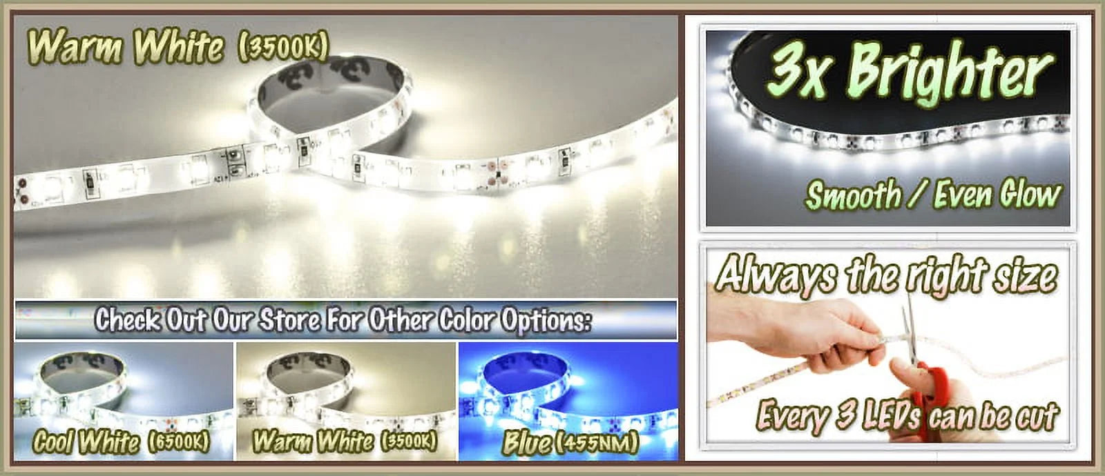32.8 ft Warm White LED Strip Lighting Kit X33507