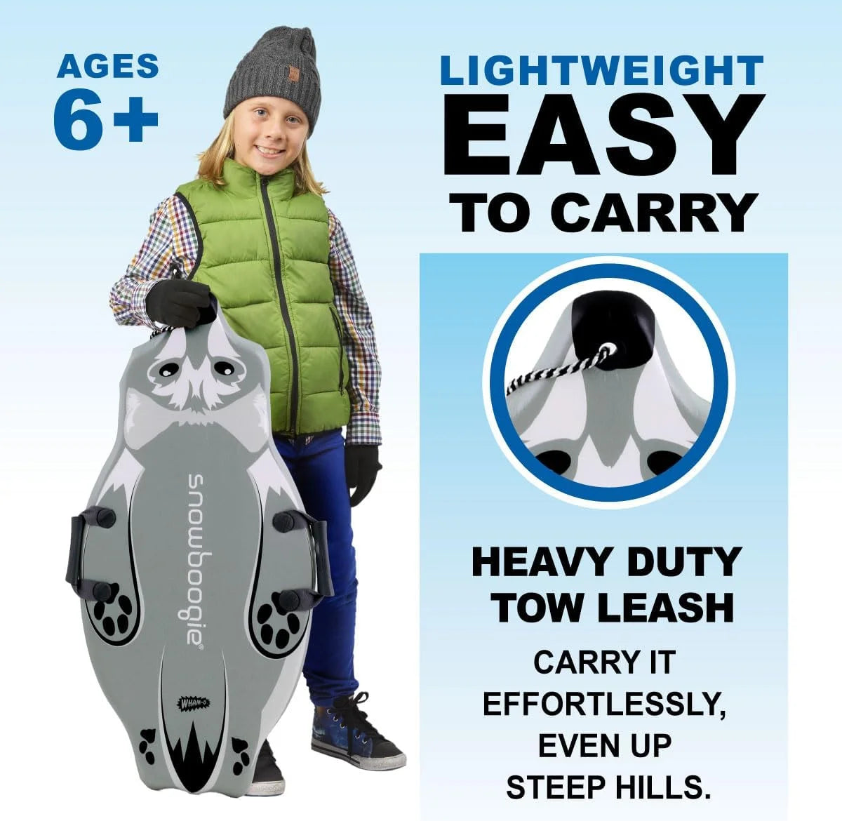 Animal Sled 36" Single Rider Snow Foam Sled with Soft Handles B281