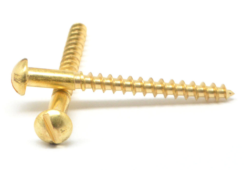 Brass Slotted Round Head Wood Screw Z818