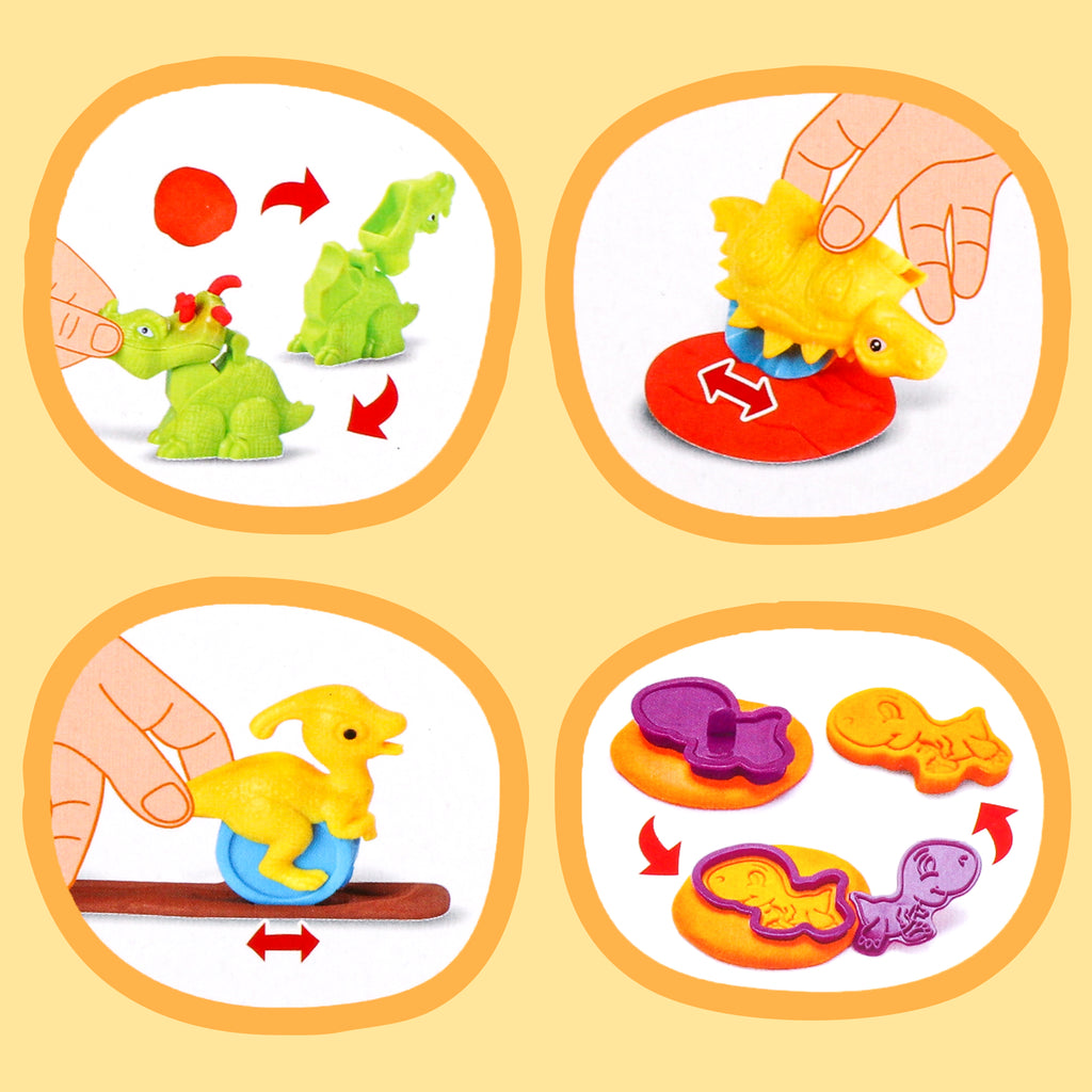 22 Pcs Play Dough Set with Dinosaur Molds M10386