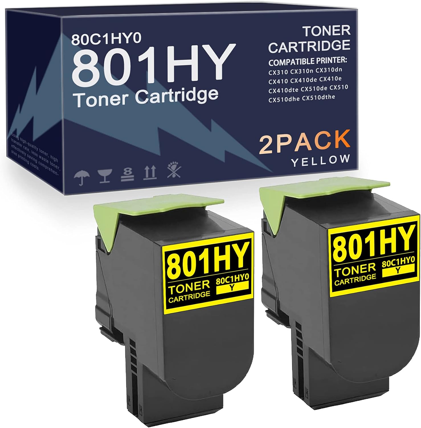 Compatible 3000 High Yield Ink Cartridge Replacement for Lexmark CX310 CX510 CX410 Printer Toner Cartridge P45573