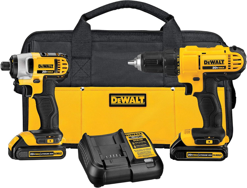 Cordless Drill Combo Kit, 2-Tool, Yellow/Black K570