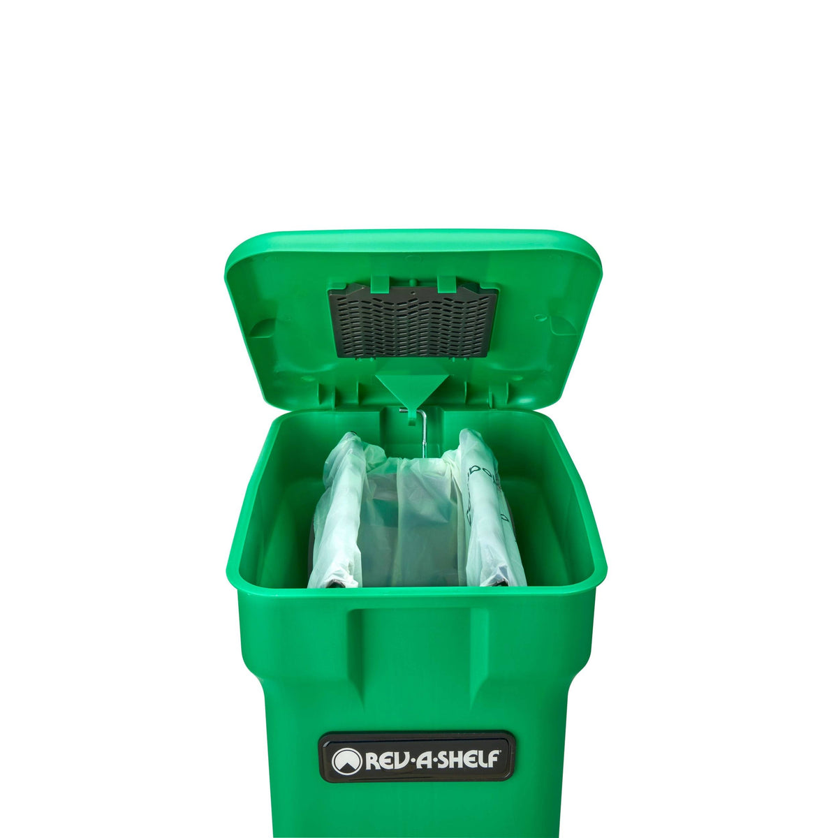 Aluminum 35 QRT Waste Container Pull-Out with Green Compost Bin X885849