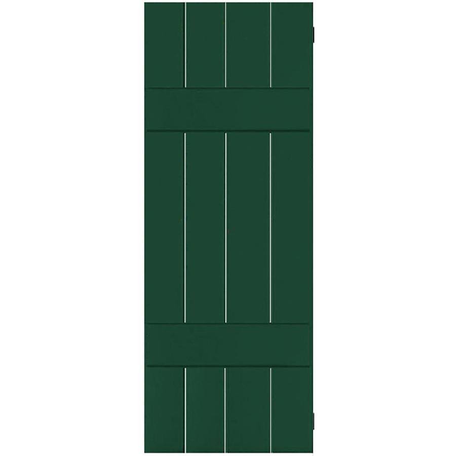 Chrome Green Real Wood Cedar Board-n-Batten Shutters Per Pair Q3499