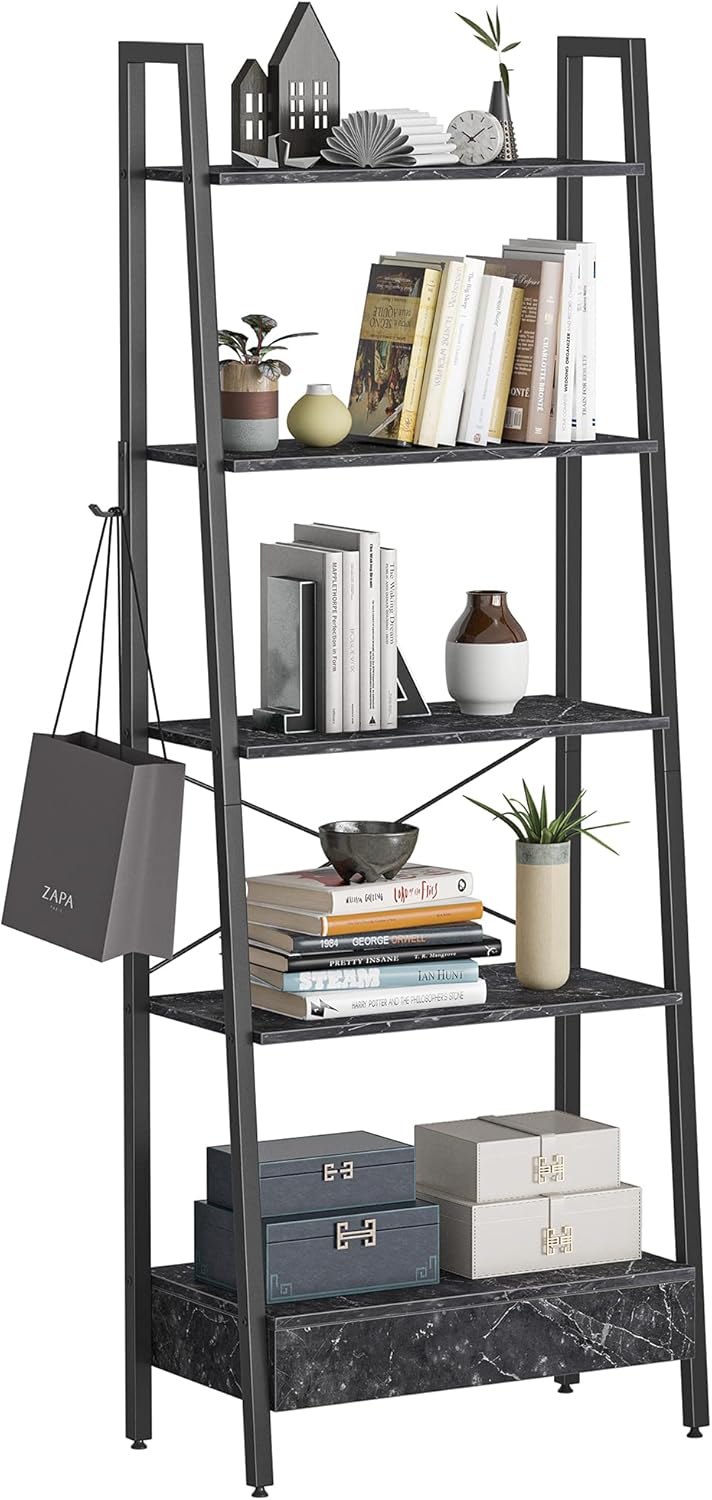 5-Tier Ladder Shelf with Drawer F7188