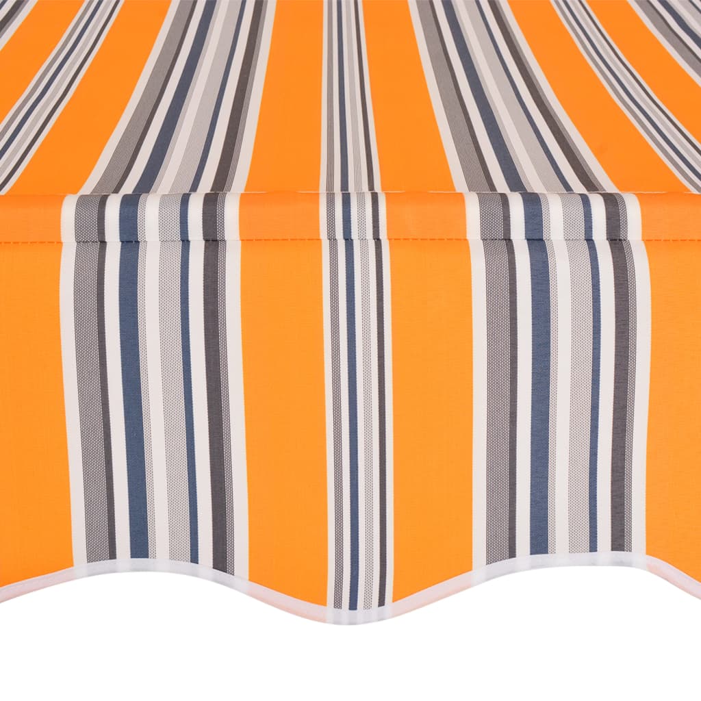 Yellow and Blue Stripes Manual Retractable Awning Q69196