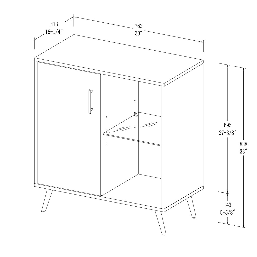 Slate Gray 1-Door Accent Cabinet R237070