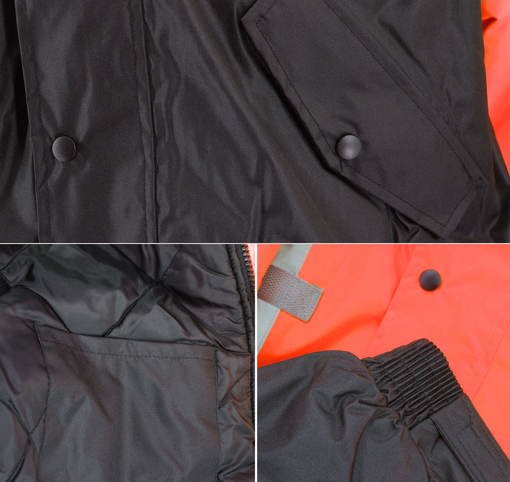 Neon Orange High Visibility Water Resistant Reflective Work Jacket W749701