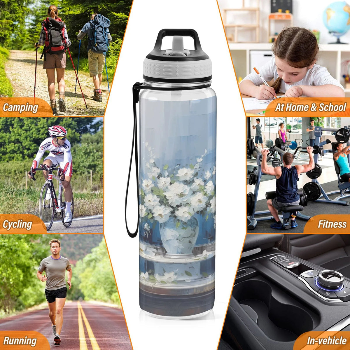 Clear 32oz Tritan Water Bottle with Straw Y2390
