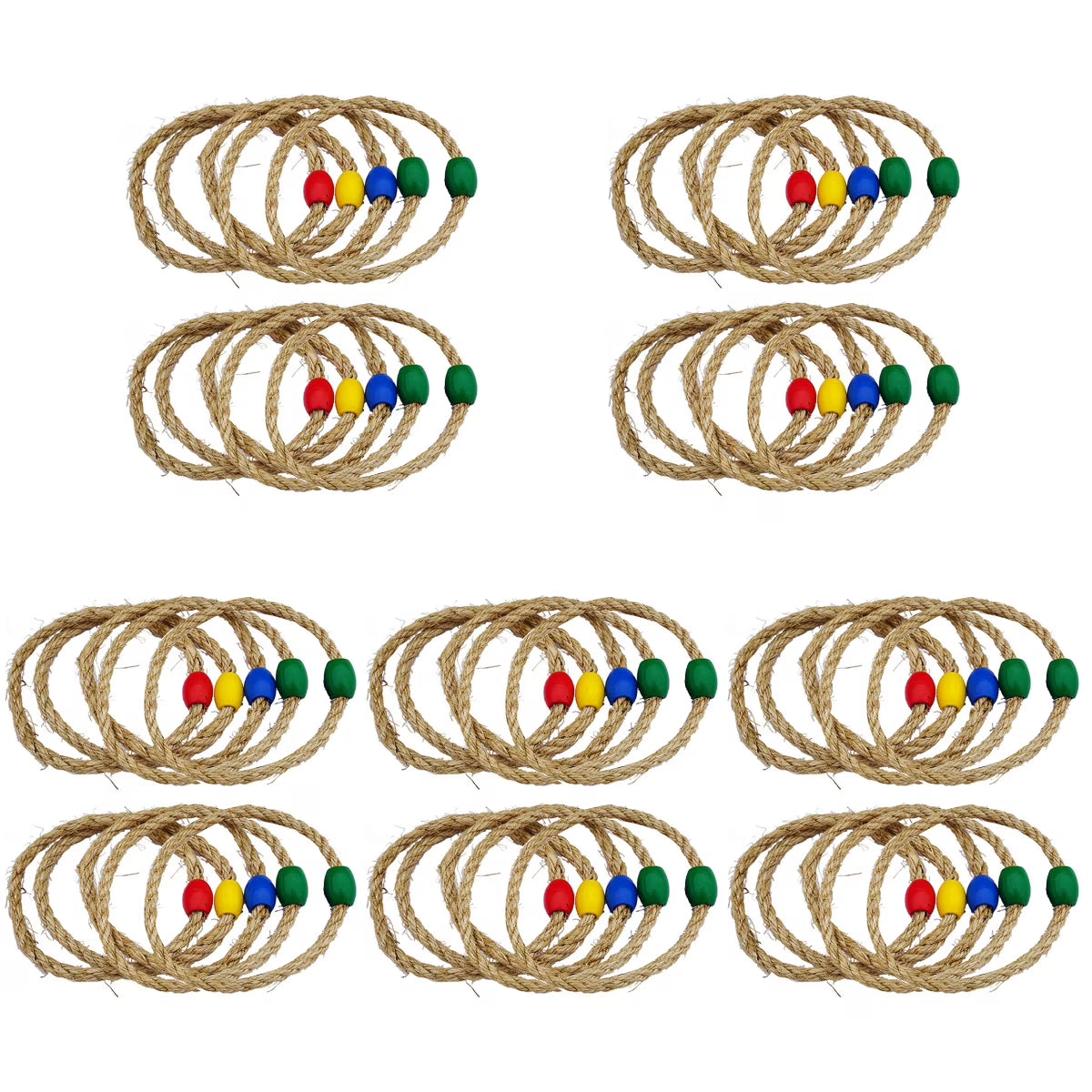 50 PCS Natural Rope Throwing Toss Rings Toy M38351