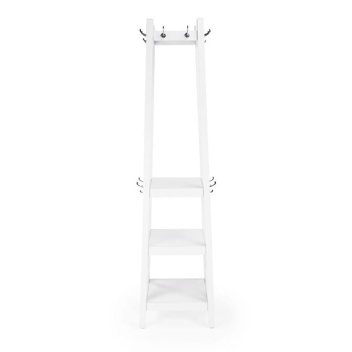 White Rectangular Coat Rack with Shelves O117861
