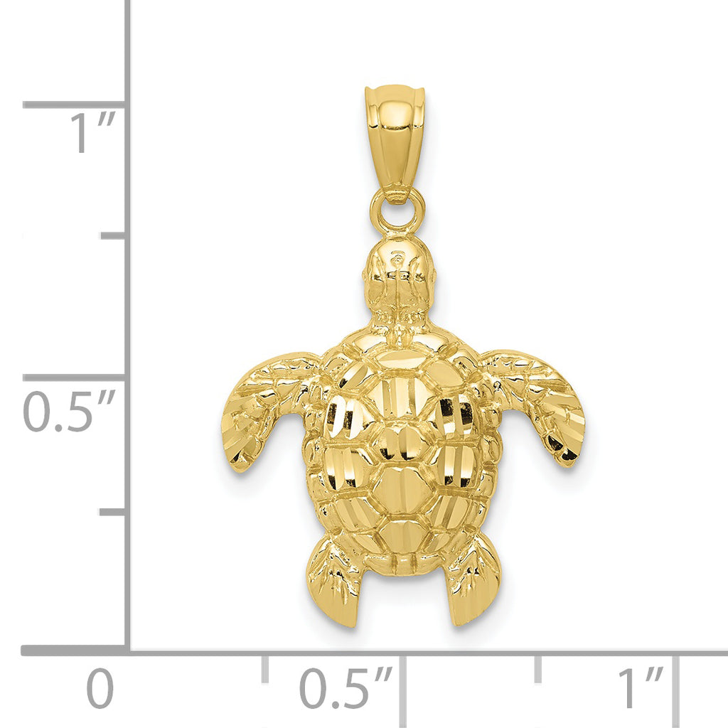 10K Yellow Gold Sea Turtle Pendant E60267