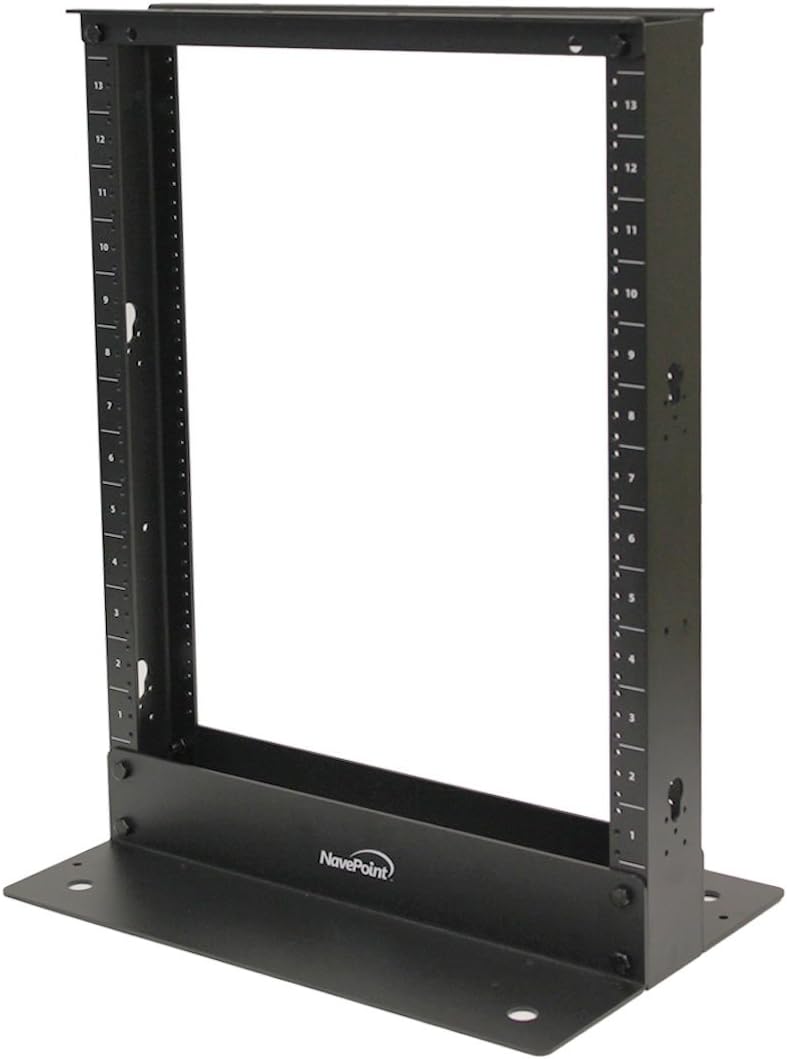 13U 2 Post Open Frame Server Networking Rack Threaded Hole Blk M4855