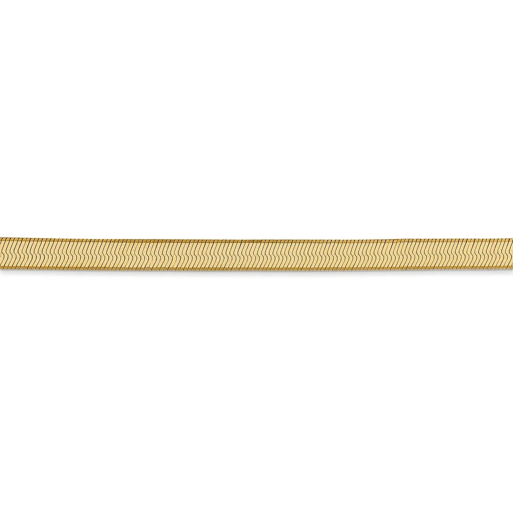 14kt Yellow Gold 4mm Herringbone Chain 16 inch Lobster Clasp M370483