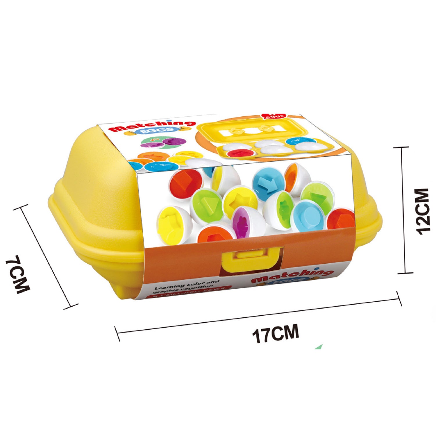 6 Pcs Shape and Color Matching Eggs Puzzle Toy J572469