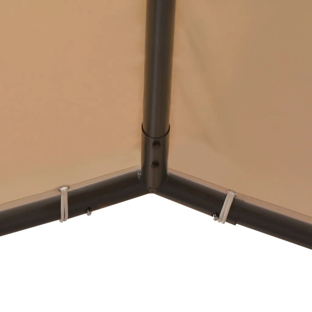 Beige Steel Gazebo Tent Canopy R625