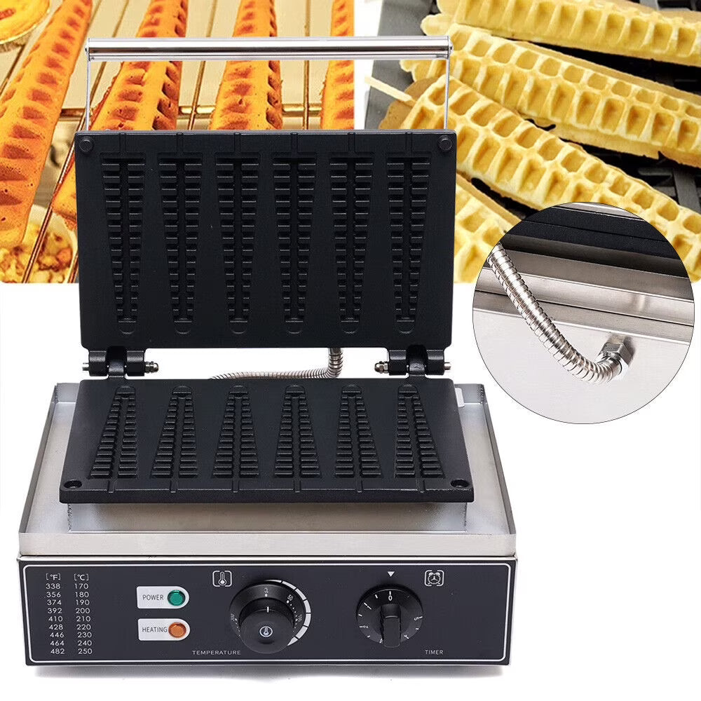 1500W Electric 6 Grids Nonstick Waffle Maker Q55836