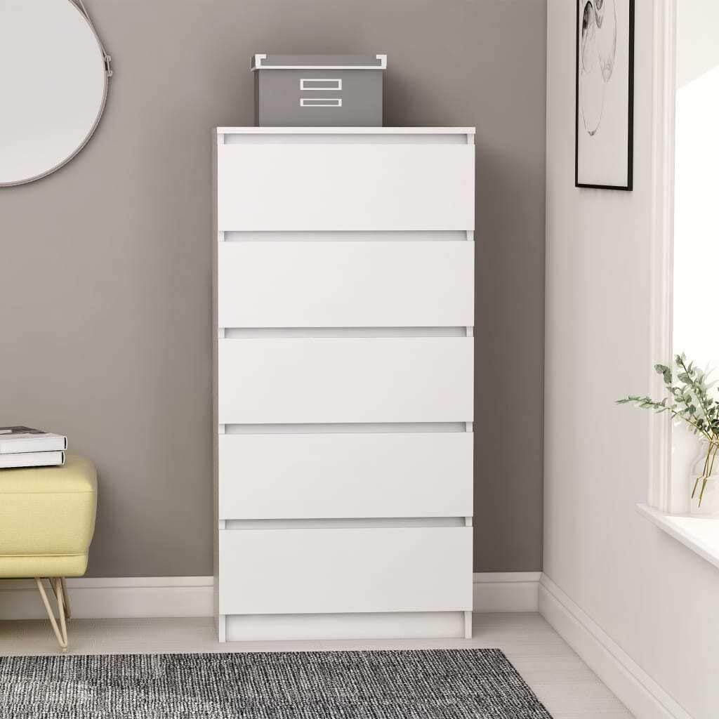 White 23.6 Chipboard Drawer Sideboard F5514