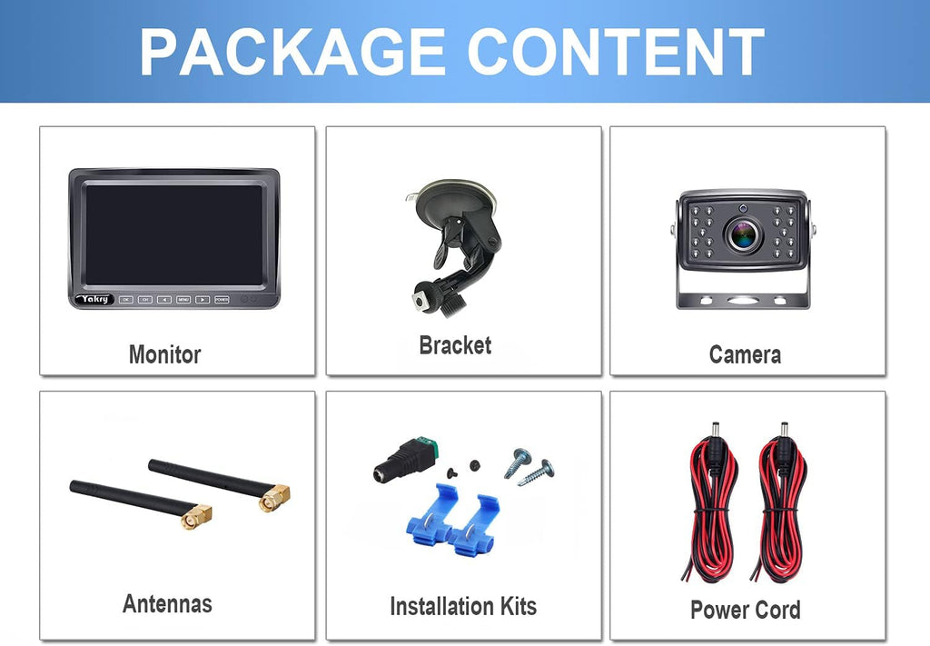 HD 1080P 7'' Monitor Bluetooth Backup Camera Kit J27785