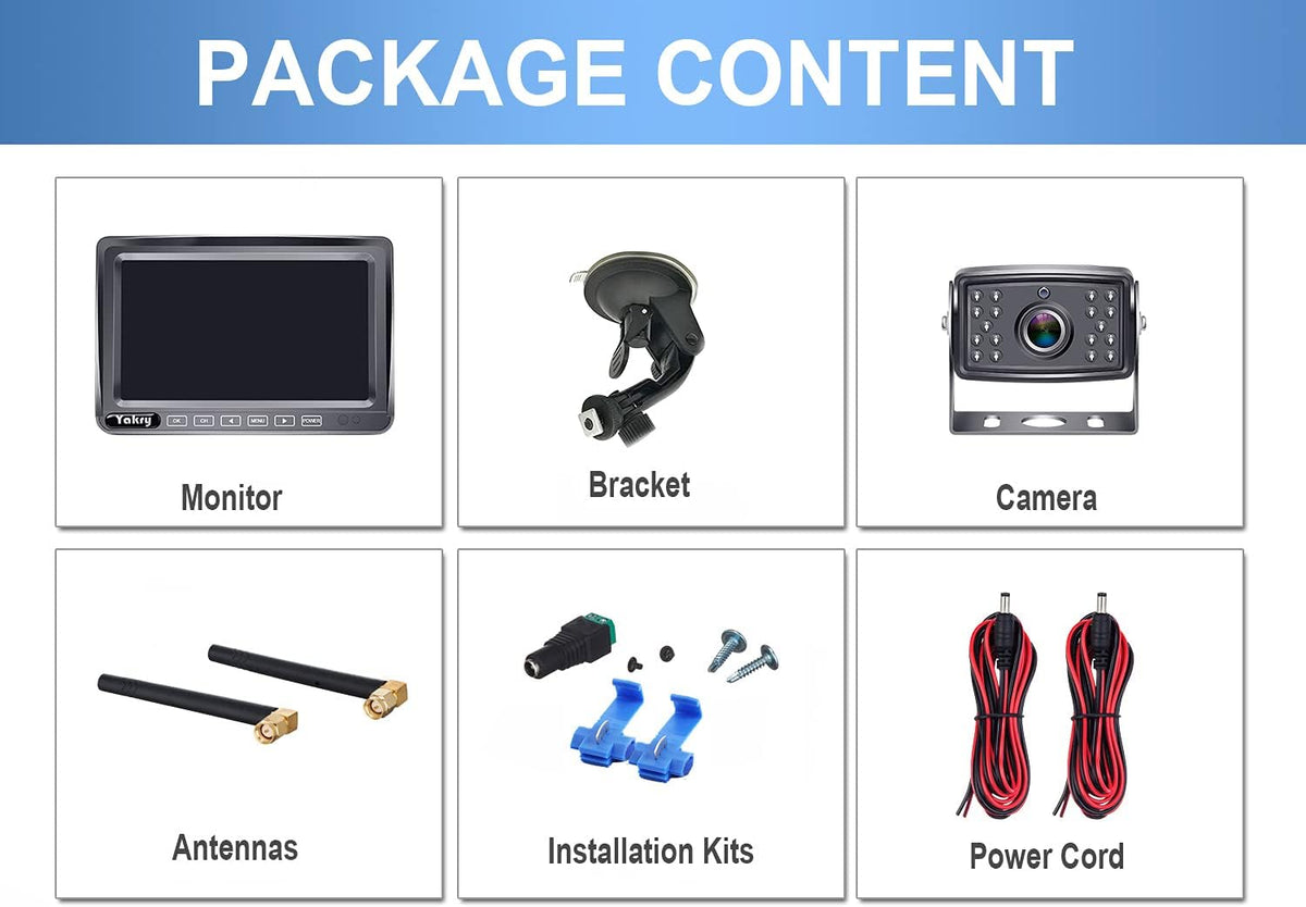 HD 1080P 7'' Monitor Bluetooth Backup Camera Kit J27785