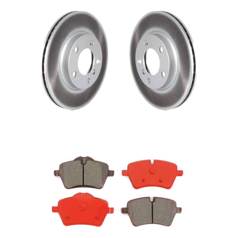 Front Coated Disc Brake Rotors And Semi-Metallic Pads Kit C485