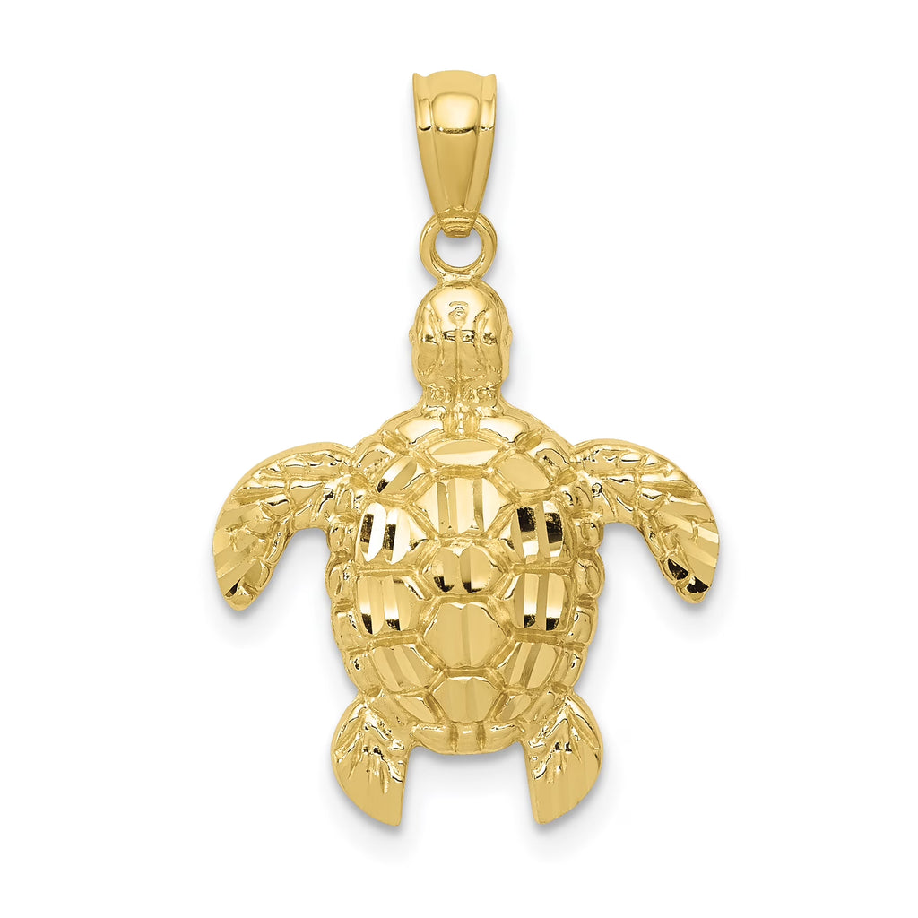10K Yellow Gold Sea Turtle Pendant E60267